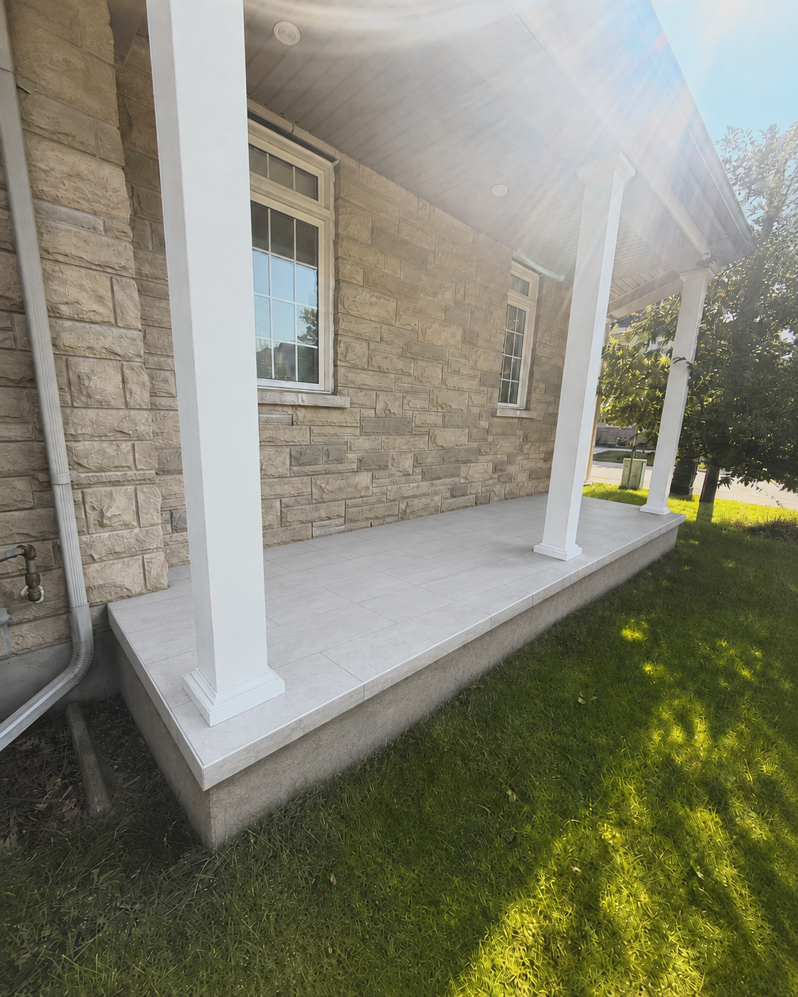 Front porch — concrete to porcelain — after